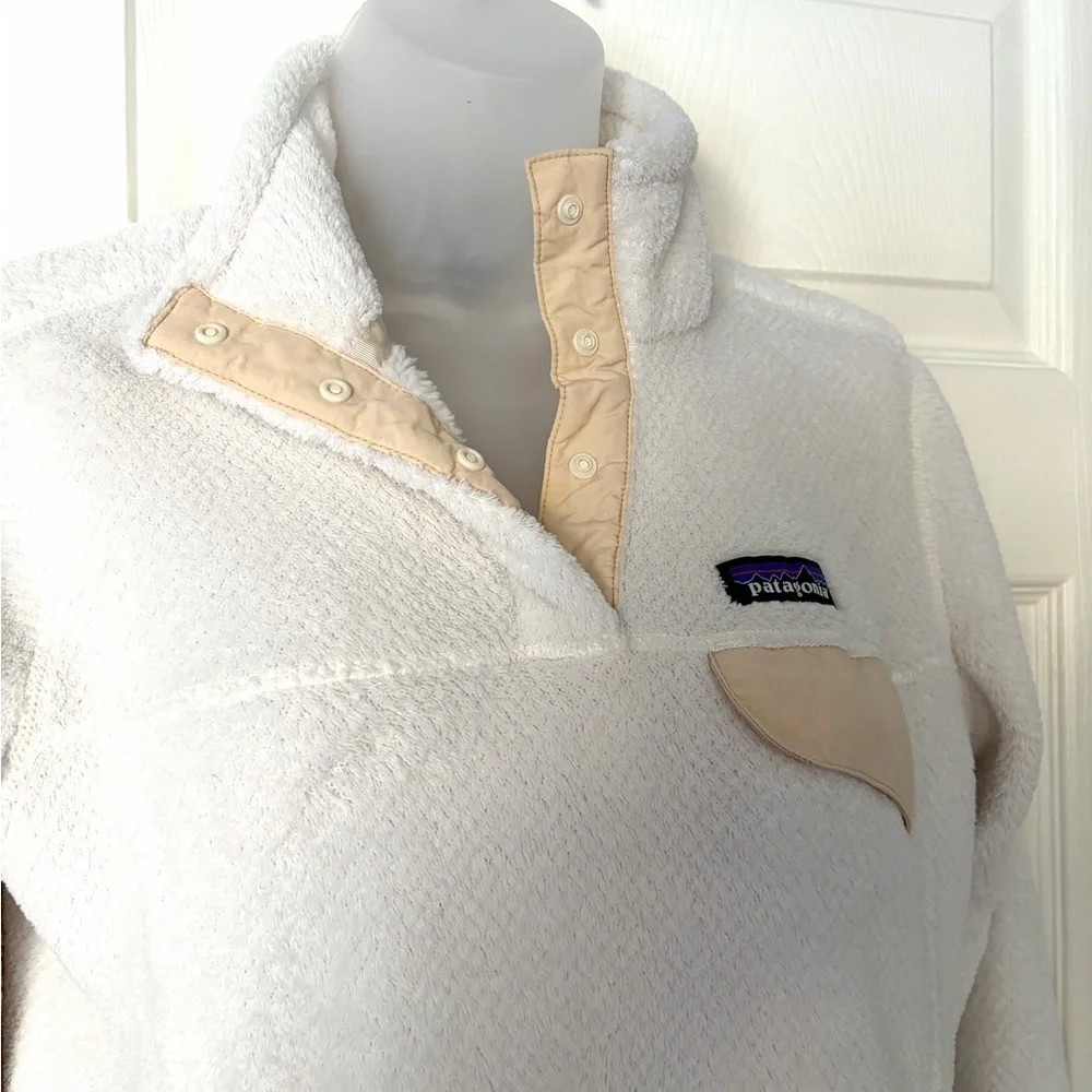 Patagonia Sweater Fleece Women’s Re-Tool Snap-T Pullover size Small Ivory - Picture 4 of 13